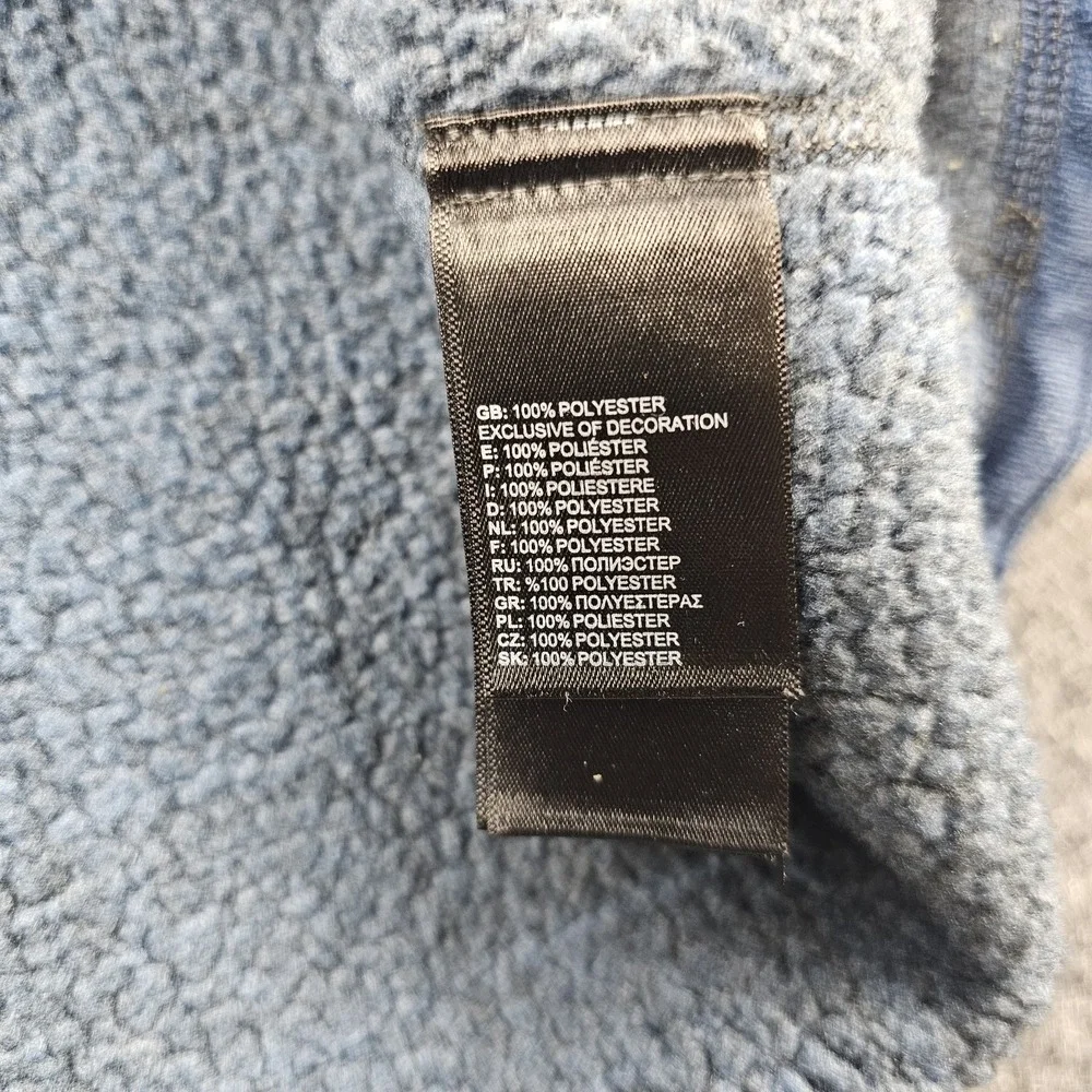 The North Face Men's XL Sweater Fleece Jacket Blue Black Plaid 1/4 Zip